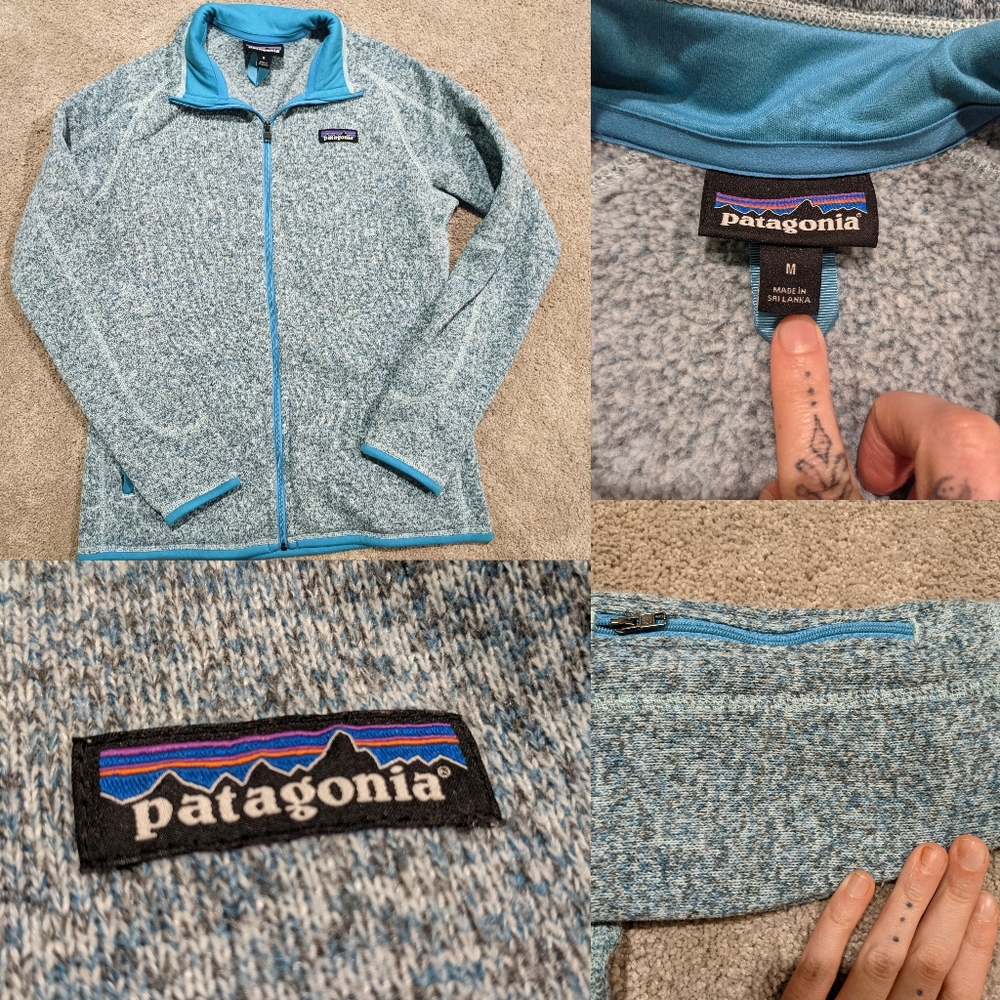 Patagonia women's sweater, blue and gray, size medium